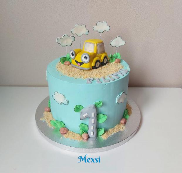 s autíčkom, torta, Torty autíčka, vláčiky, Mexsi, 1