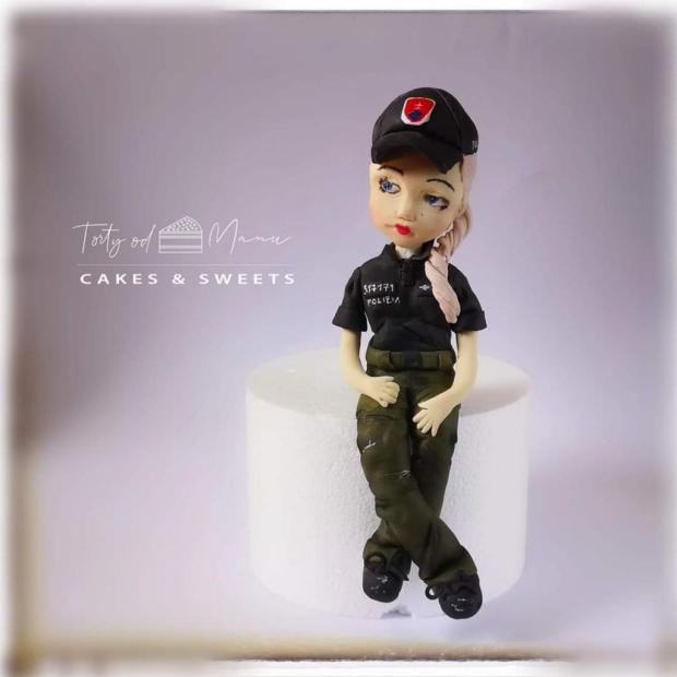 Policajtka, torta, Ozdoby na torty, Manu Sinoj, 1