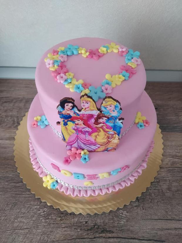 Narodeninová s princeznami, torta, Rozprávkové torty, Bejč, 2
