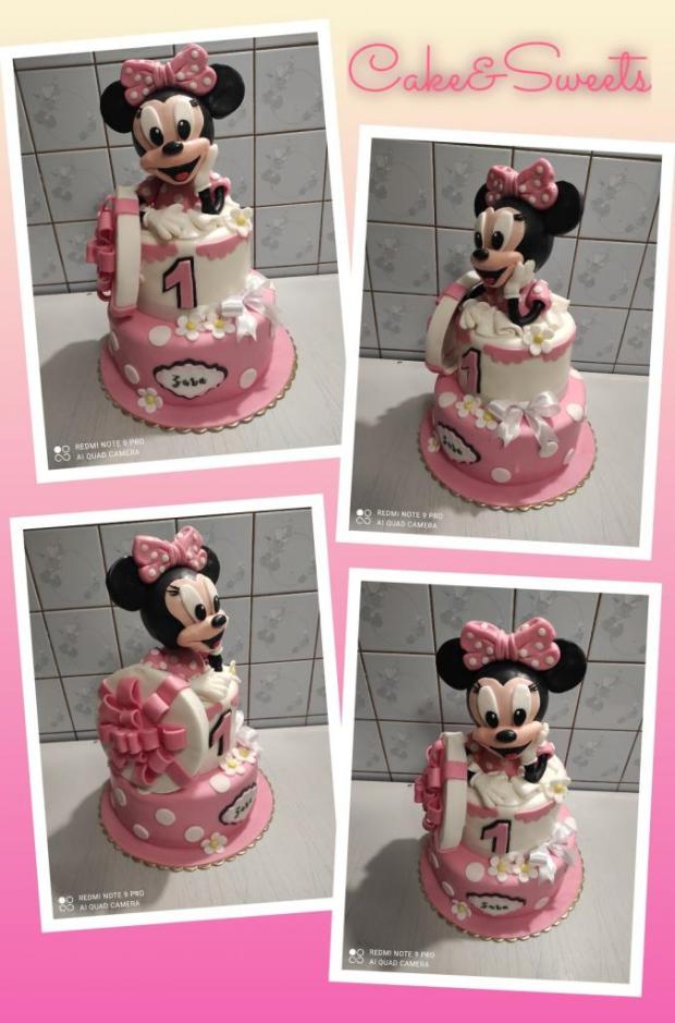 Narodeninová Minnie tortička pre Zarku, torta, Torty pre dievčatá, Anikó Mészáros, 1