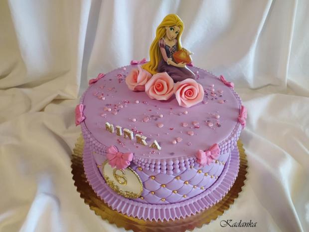 PRINCEZNÁ RAPUNZEL (NA VLÁSKU), torta, Torty pre dievčatá, Kadanka, 2