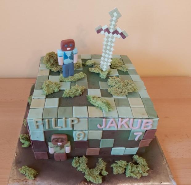 Minecraft dvom oslávencom , torta, Ostané torty pre deti Minecraft dvom oslávencom , torta, Ostané torty pre deti, NIELA, 1