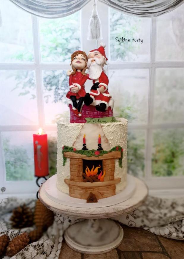 Zamilovaný Santa Claus:::))), torta, Vianočné torty, S. Sojka, 1