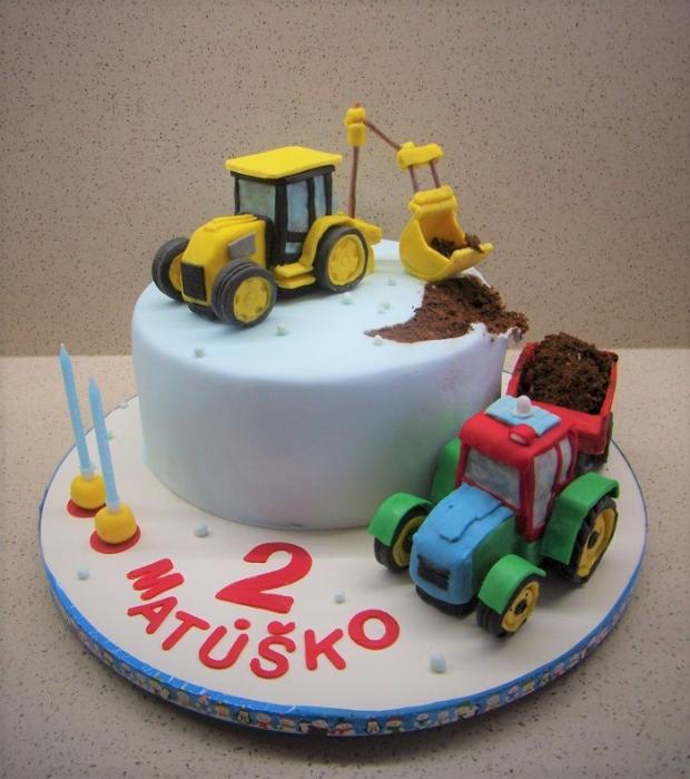 s bagrom pre Matúška, torta, Torty autíčka, vláčiky, mariaJ, 1