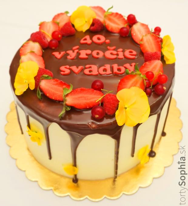 Tortička k výročiu, torta, Drip torty, tortysophia.sk, 1
