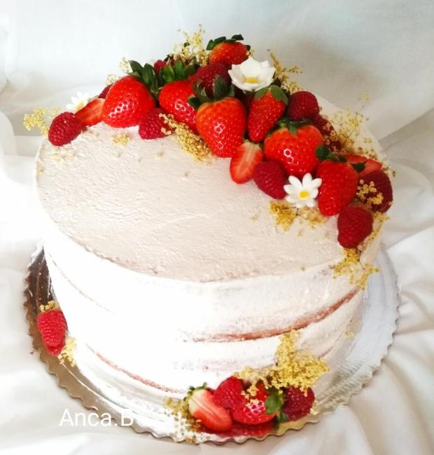 Narodeninová s jahodami a malinami, torta, Nahé torty, Anca.B, 1