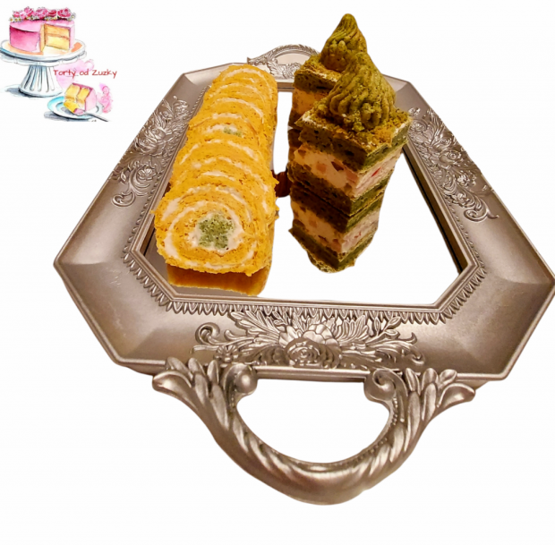 Špenátova kocka a mrkvová roláda, torta, Slané torty, Zuzana Susnyáková, 1