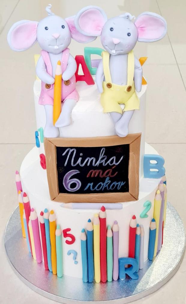 Myšky pre Ninku, torta, Torty so zvieratkami, Torty od Adriany, 1