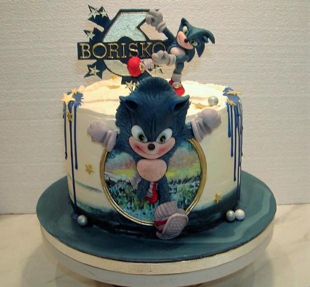 Ježko Sonic pre Boriska, torta, Rozprávkové torty, babina 555, 2