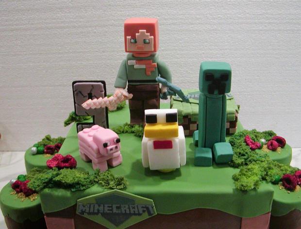 Minecraft pre Tomáška, torta, Rozprávkové torty Minecraft pre Tomáška, torta, Rozprávkové torty, babina 555, 3