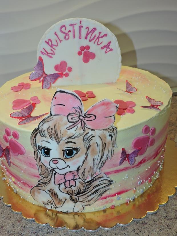 psík malba, torta, Torty so zvieratkami, Obertová Mária, 1