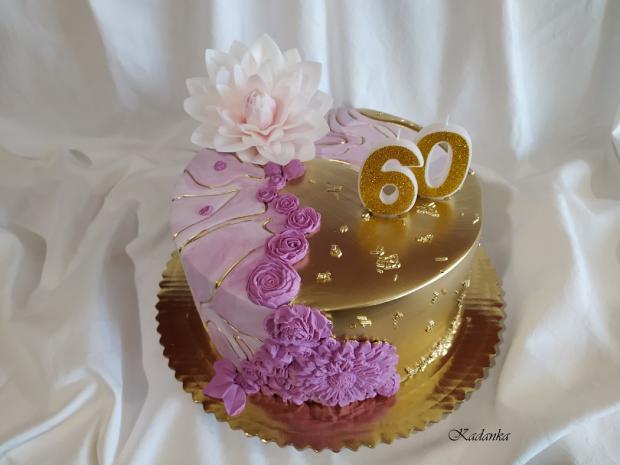 Narodeninové prekvapenie k výročiu Zlato fialová, torta, Narodeninové torty, Kadanka, 1