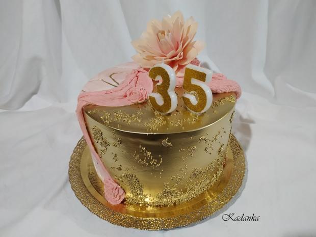 Krásnych 35, všetko najlepšie prajem Marhuľkovo zlatá, torta, Narodeninové torty, Kadanka, 3