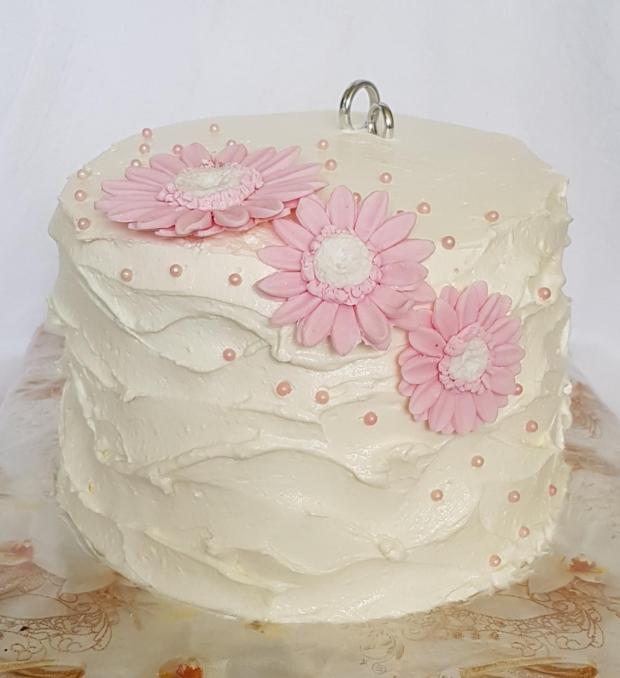 Svadobná s gerberami..., torta, Svadobné torty, Mariolka, 1
