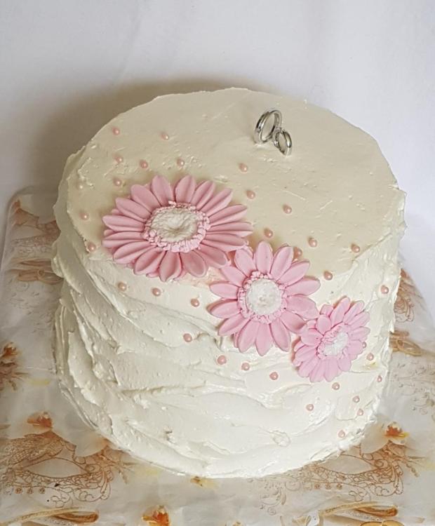 Svadobná s gerberami..., torta, Svadobné torty, Mariolka, 2