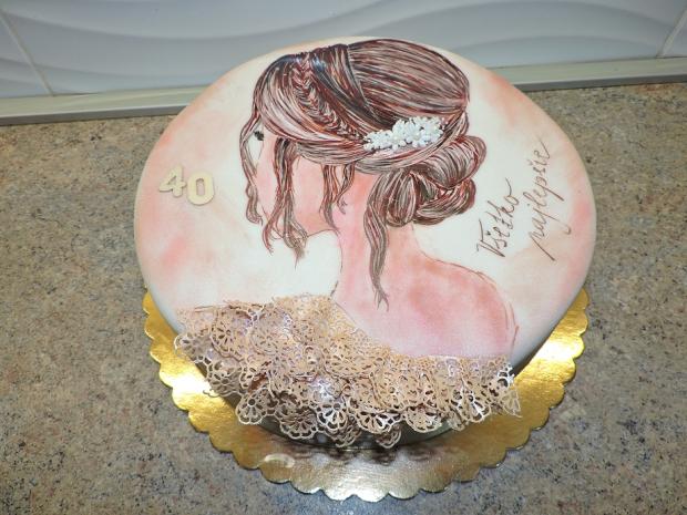 malovaná na marcipán, torta, Narodeninové torty, Obertová Mária, 1