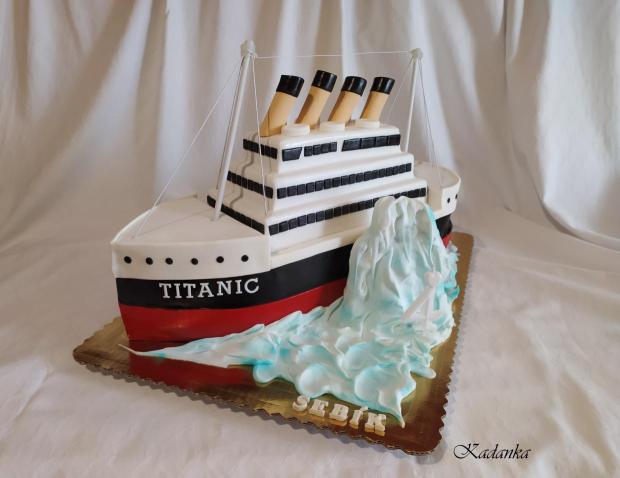 Titanic - 3D  s Ľadovcom pre malého milovníka Titanicu, torta, Torty autíčka, vláčiky, Kadanka, 3