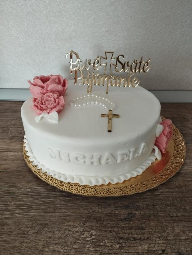 Doboška na PSP s čokoládovými kvetmi , torta, Torty na cirkevné sviatky, Bejč, 1