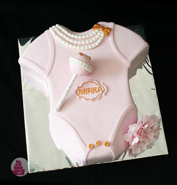 "Bodyčko" s hrkálkou na krst, torta, Torty na krstiny, Skvelé torty, 1