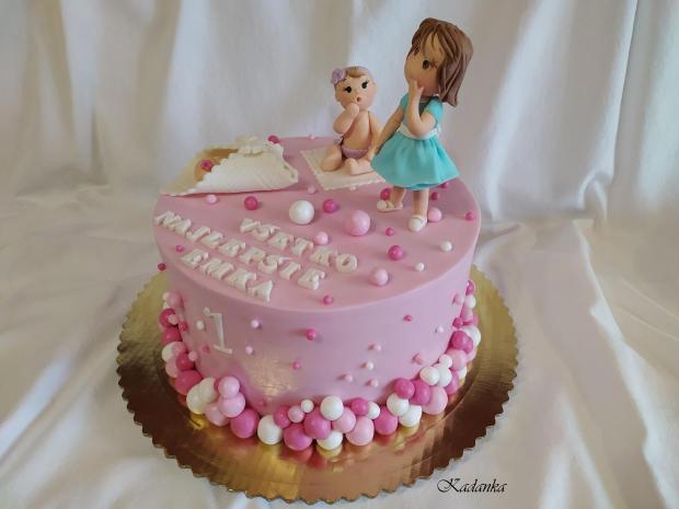 Od narodenia po jeden rôčik Tortička pre Emku, torta, Torty pre dievčatá, Kadanka, 3