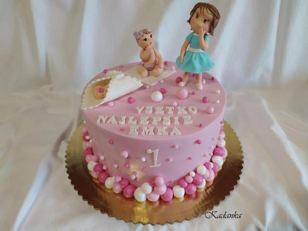Od narodenia po jeden rôčik Tortička pre Emku, torta, Torty pre dievčatá, Kadanka, 1