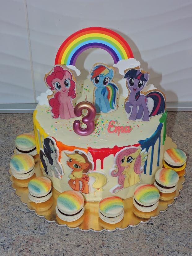 pony a makronky, torta, Rozprávkové torty, Obertová Mária, 1