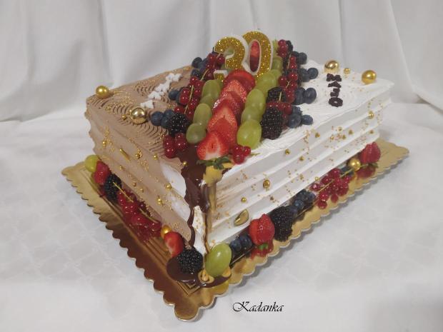 Drip tortička na dvojoslavu s Enchanted Cream a ovocím , torta, Drip torty, Kadanka, 2