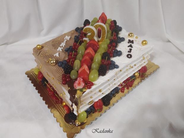 Drip tortička na dvojoslavu s Enchanted Cream a ovocím , torta, Drip torty, Kadanka, 1