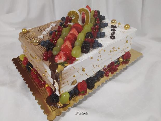 Drip tortička na dvojoslavu s Enchanted Cream a ovocím , torta, Drip torty, Kadanka, 4