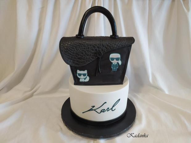 Kabelka pre dámu k výročiu  KARL LAGERFELD, torta, Narodeninové torty, Kadanka, 1