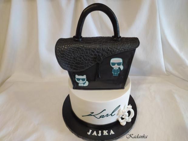Kabelka pre dámu k výročiu  KARL LAGERFELD, torta, Narodeninové torty, Kadanka, 4
