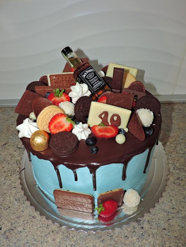 Drip narodeninová torta k 40 -ke, torta, Narodeninové torty, Obertová Mária, 1