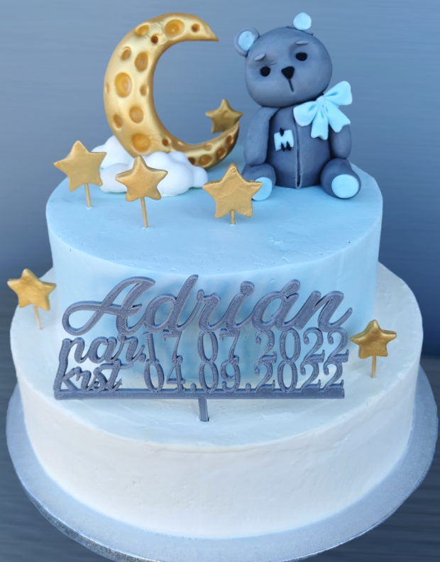 Torta s mackom, torta, Torty na krstiny, Katarína Záhorecová, 1