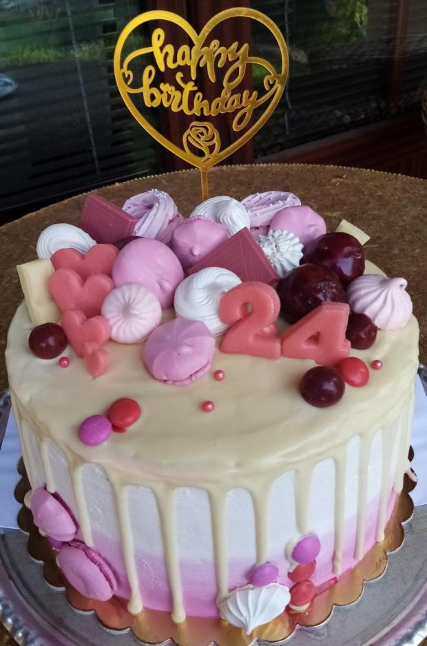 24 r. drip torta, torta, Narodeninové torty, mariduka, 1