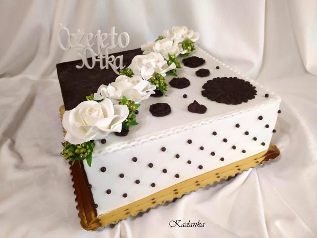 K výročiu čokoládovo biela, torta, Narodeninové torty, Kadanka, 3