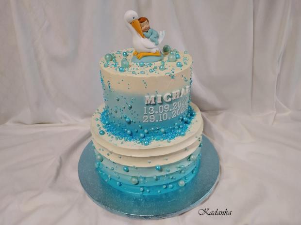 Tortička krémová s ombré efektom na krstiny, torta, Torty na krstiny, Kadanka, 4