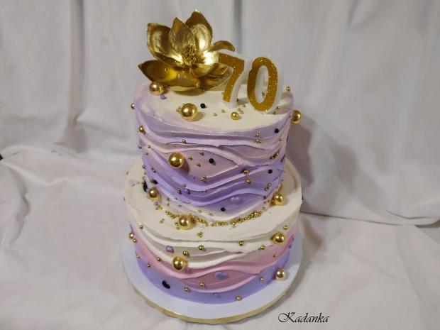 Ku krásnemu výročiu pre dámu krémová , torta, Nahé torty, Kadanka, 2