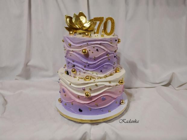 Ku krásnemu výročiu pre dámu krémová , torta, Nahé torty, Kadanka, 1