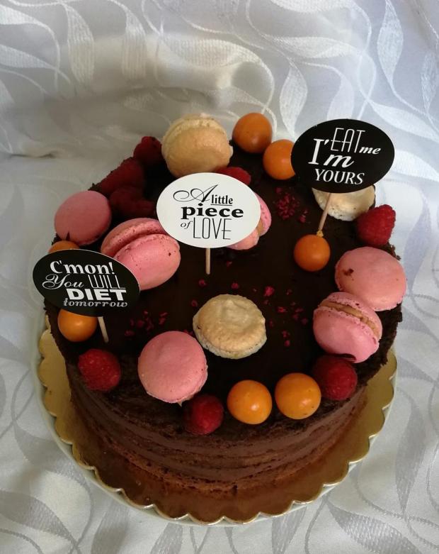 Čokoládová naked cake , torta, Nahé torty, Mariolka, 2