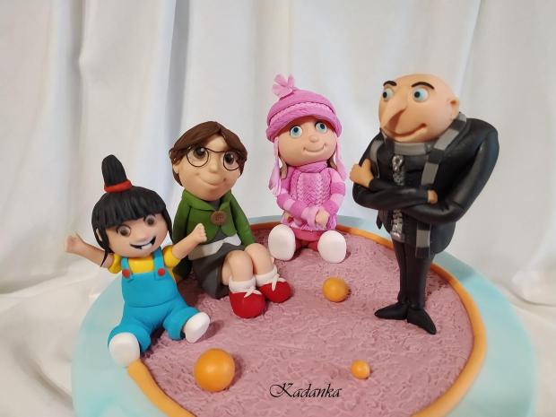  Ja zloduch /postavičky modelácia Gru, Margo, Edith, Agnes/, torta, Ozdoby na torty, Kadanka, 2