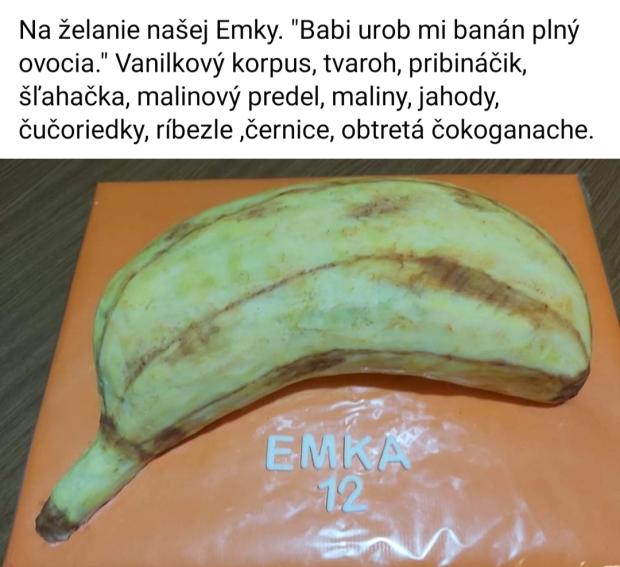 Banán k narodeninám našej Emky, torta, Narodeninové torty, NIELA, 1