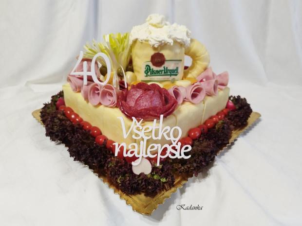 Slaná tortička k výročiu dvoch oslávencov, torta, Zákusky, Kadanka, 1
