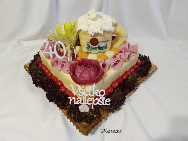 Slaná tortička k výročiu dvoch oslávencov, torta, Zákusky, Kadanka, 2