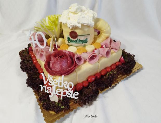 Slaná tortička k výročiu dvoch oslávencov, torta, Zákusky, Kadanka, 3