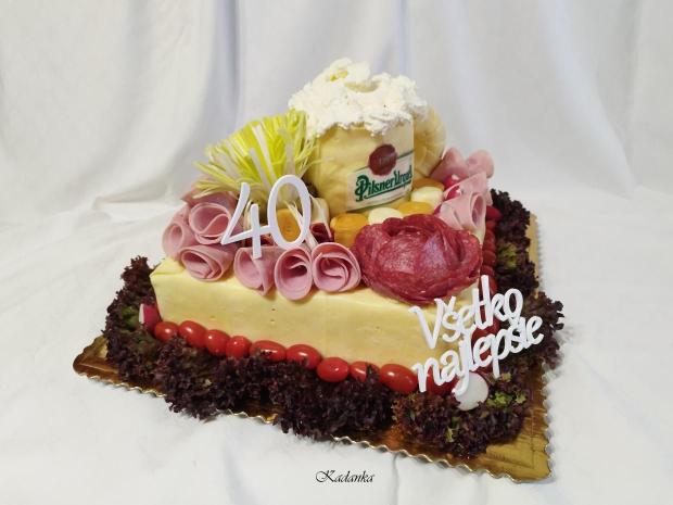 Slaná tortička k výročiu dvoch oslávencov, torta, Zákusky, Kadanka, 4