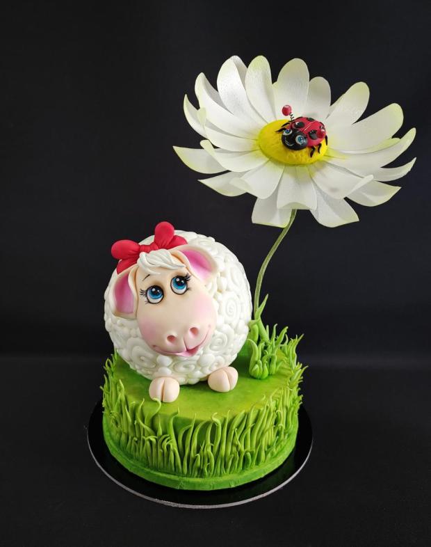 Jarná tortička s ovečkou , torta, Torty so zvieratkami, Mischell, 1