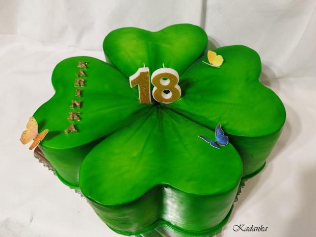 Štvorlístok pre šťastie ku krásnej 18 tke, torta, Narodeninové torty, Kadanka, 3