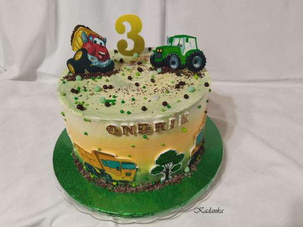 Pracovné stroje Krémová tortička, torta, Torty autíčka, vláčiky, Kadanka, 4
