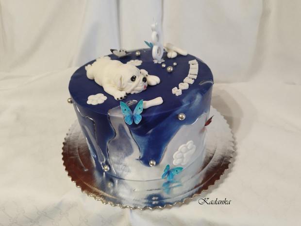 Psík s kostičkami a motýlikmi na želanie pre Sofinku, torta, Torty so zvieratkami, Kadanka, 3