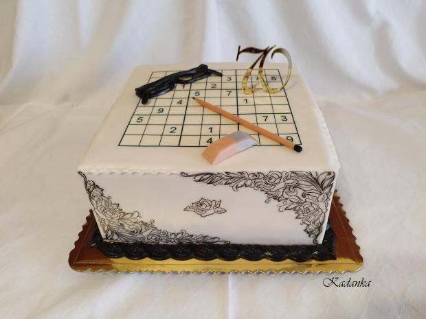Pre milovníčku Sudoku  tortička ku krásnemu jubileu, torta, Narodeninové torty, Kadanka, 2